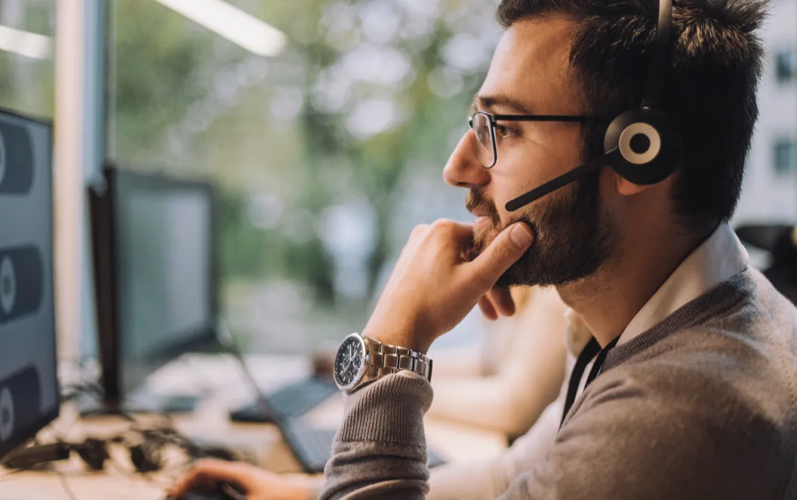 Tech support technician working on a server.